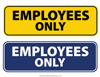 employess only printable sign