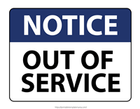 notice out of service sign printable