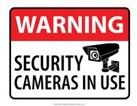 warning security camera in use sign